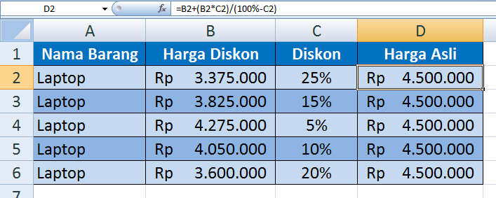 Cara Menghitung Diskon Di Excel Gampang Banget