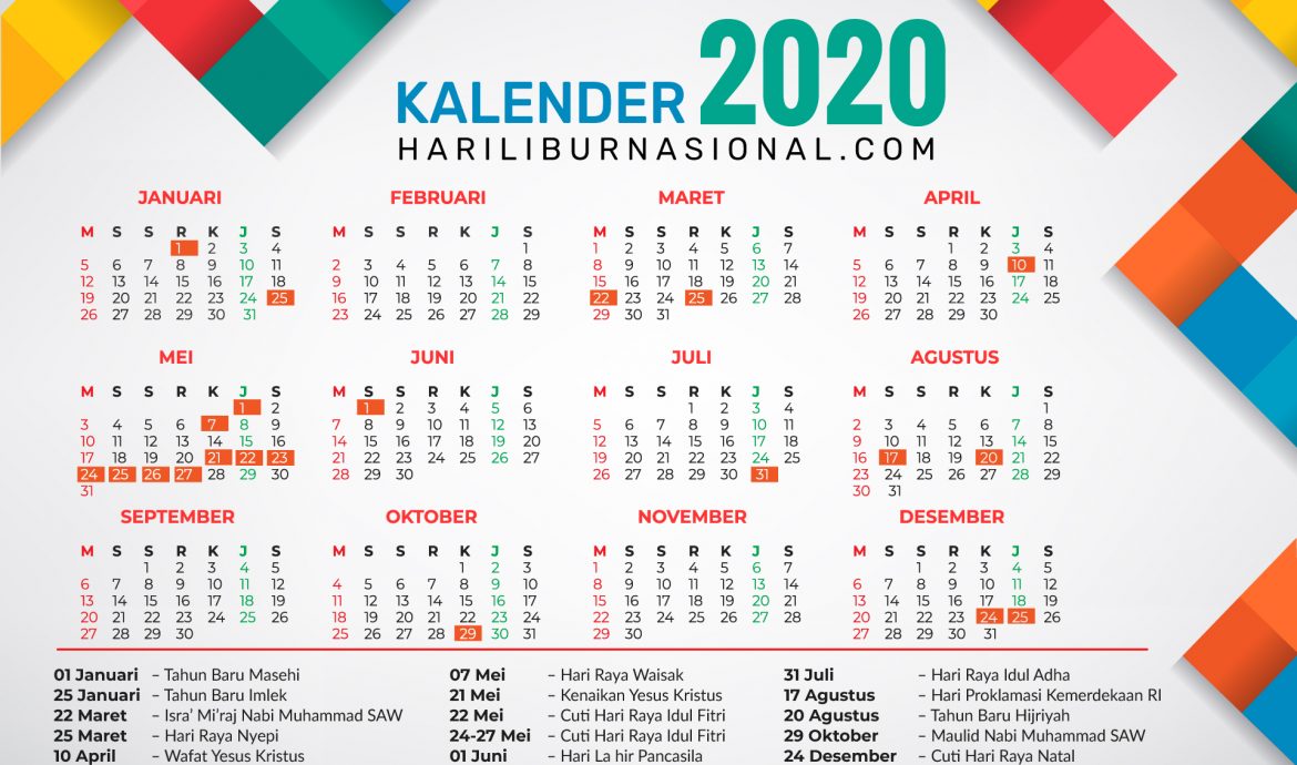 Daftar Hari Libur Nasional dan Cuti Bersama Tahun 2020