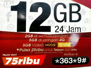 2. Paket Internet Telkomsel 4G 12 GB