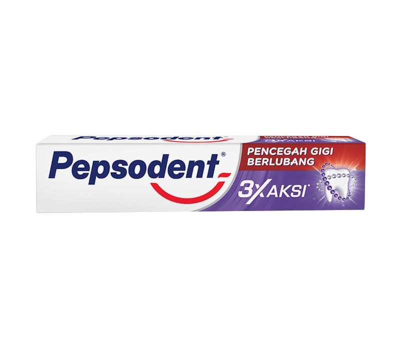 pasta gigi Pepsodent Pencegah Gigi Berlubang 3x Aksi