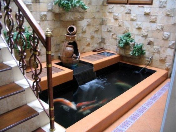 kolam ikan di dalam rumah