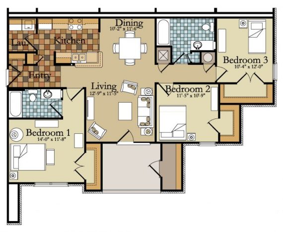 7. Denah rumah desain minimalis rumah apartement