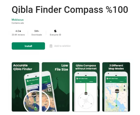 Qibla Finder Compass %100