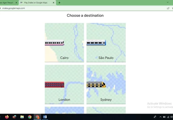 mainkan snake di google maps