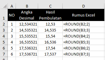 rumus pembulatan excel