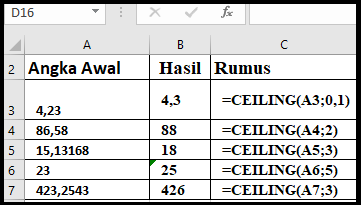 rumus pembulatan excel