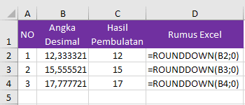 rumus pembulatan excel