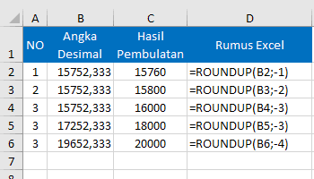 rumus pembulatan excel