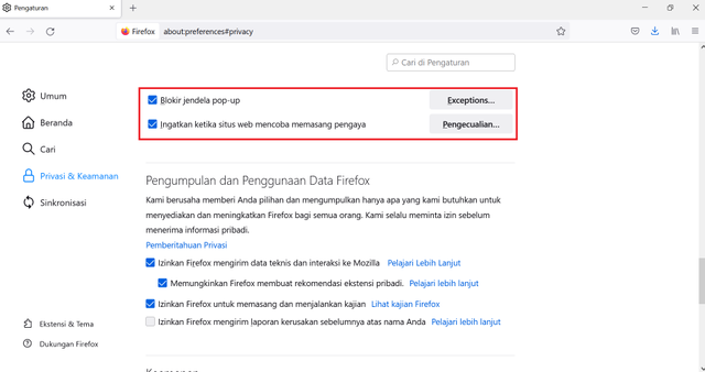 cara mematikan adblock