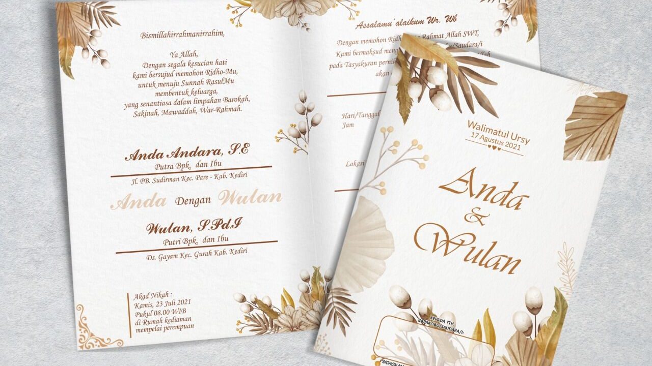 8 Contoh Undangan Pernikahan yang Elegan, Simple & Inspiratif