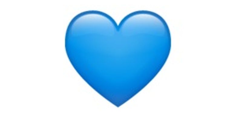 arti emoji love biru
