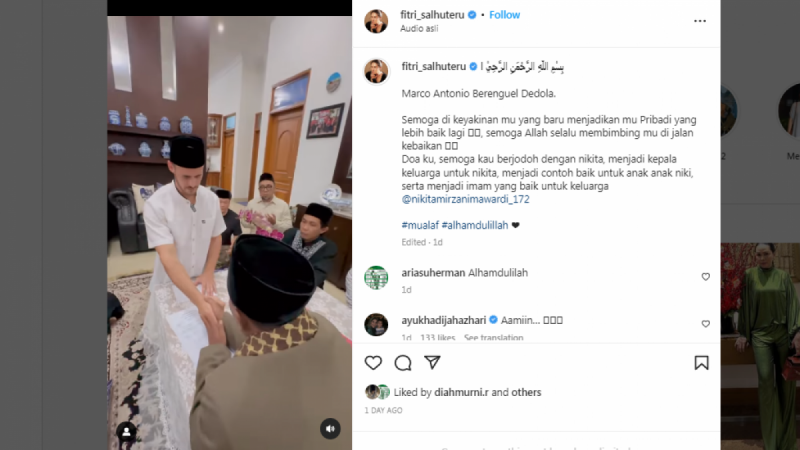 Potret Antonio Dedola Kekasih Bule Nikita Mirzani Jadi Mualaf