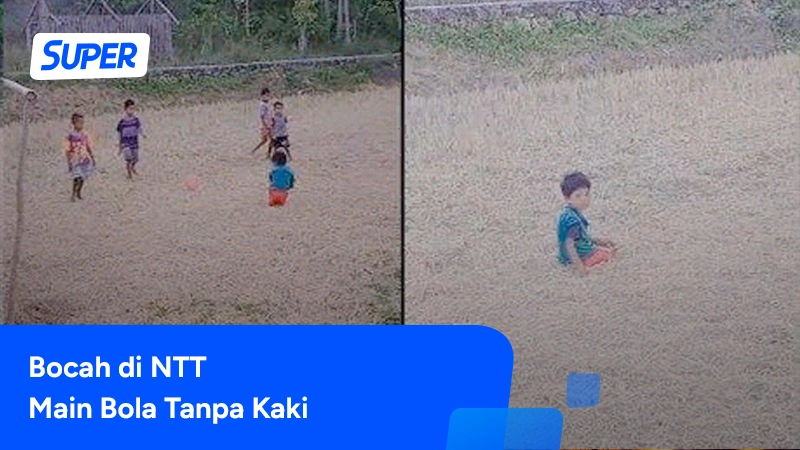viral bocah di NTT main bola tanpa kaki