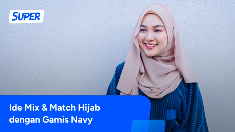 gamis navy cocok dengan jilbab warna apa