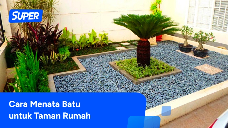 cara menata batu di taman